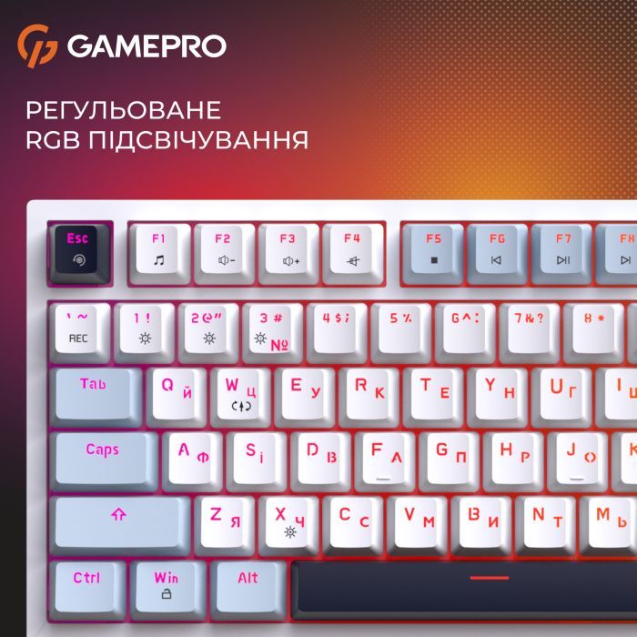 Клавиатура GamePro Genesis Warden MK160BL Outemu Swithes USB White (MK160BL) изображение 6
