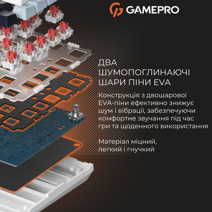 Клавиатура GamePro Genesis Warden MK160BL Outemu Swithes USB White (MK160BL) изображение 8