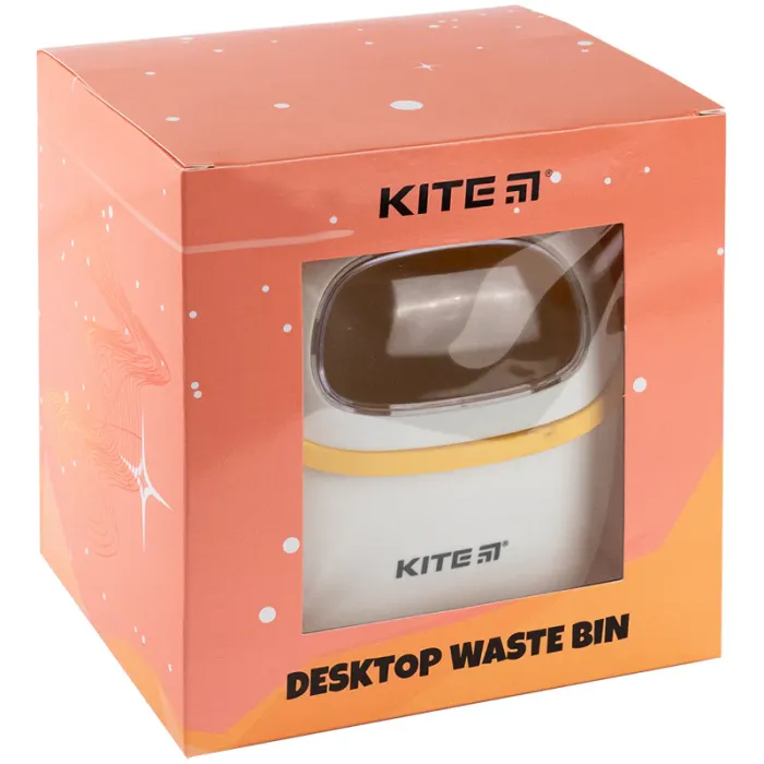 Кошик для паперів Kite Настільний контейнер для сміття, біло-помаранчевий (K24-009-8) зображення 5
