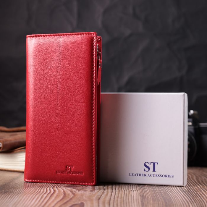 Гаманець ST Leather З натуральної шкіри Бордовий (22534) зображення 10