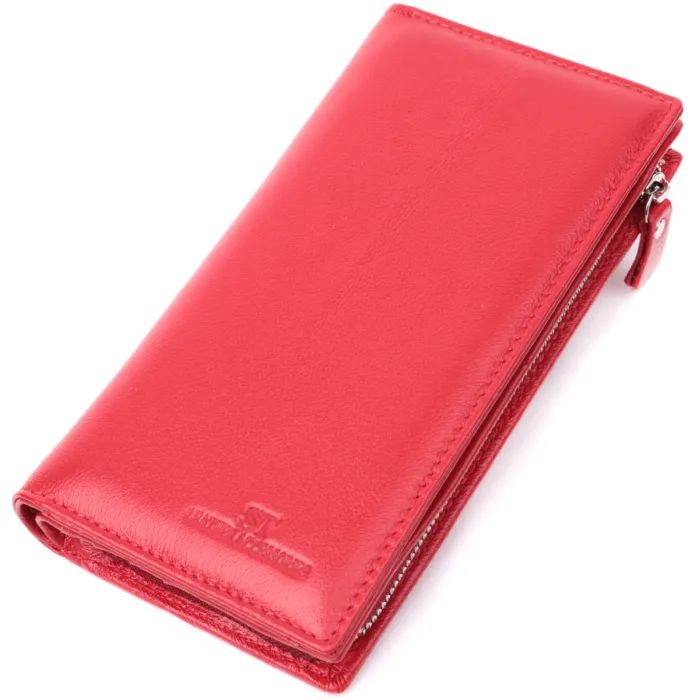 Гаманець ST Leather З натуральної шкіри Бордовий (22534)