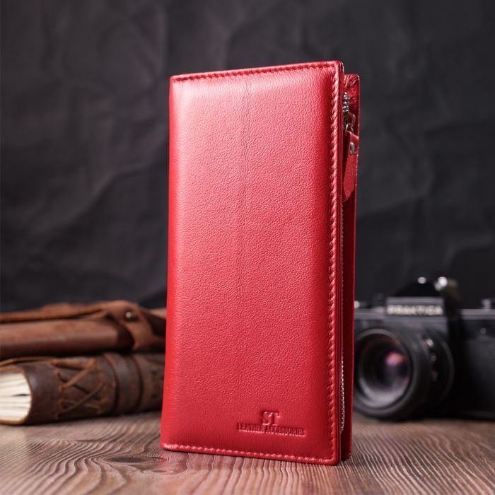 Гаманець ST Leather З натуральної шкіри Бордовий (22534) зображення 8