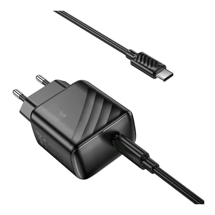Зарядний пристрій HOCO CS24A USB-C PD25W + cable USB-C to USB-C black (6942007639774) зображення 2