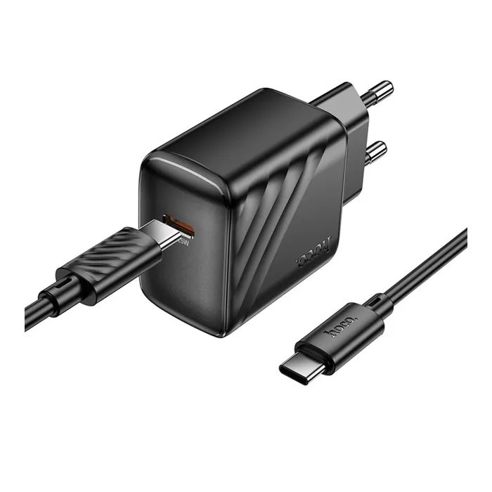 Зарядний пристрій HOCO CS24A USB-C PD25W + cable USB-C to USB-C black (6942007639774) зображення 3