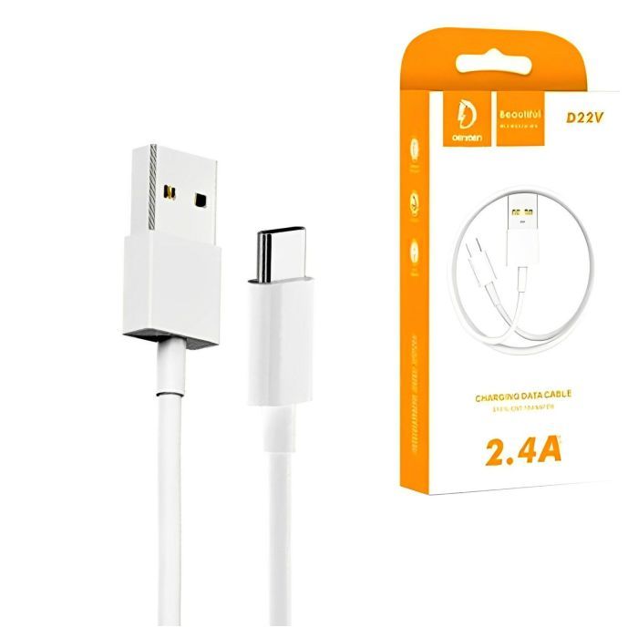 Дата кабель USB 2.0 AM to Micro 5P 1.0m 2.4A white Denmen (D22V-WH) зображення 4