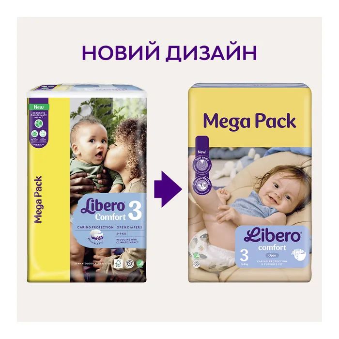 Подгузники Libero Comfort Розмір 3 (5-8 кг) 76 шт (7310361157422) изображение 3