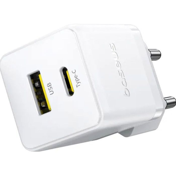 Зарядний пристрій Baseus 1xUSB-C 30W + 1xUSB white (P1011160A213-00) зображення 6