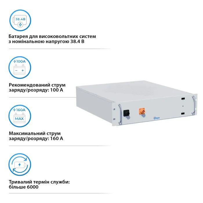 Батарея LiFePo4 Deye BOS-A 38.4V - 200Ah (BOS-A) изображение 3