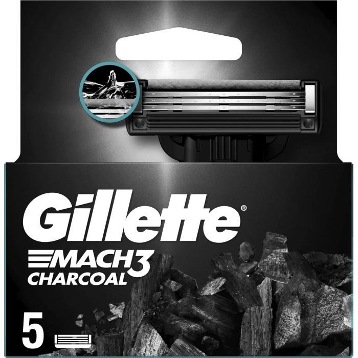 Змінні касети Gillette Mach3 Charcoal Деревне вугілля 5 шт. (8700216062770) зображення 2