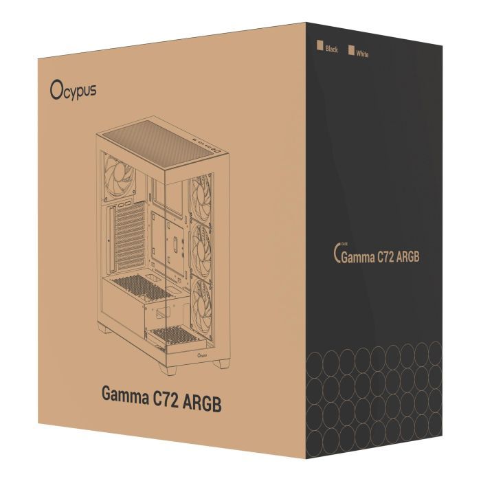 Корпус для ПК OCYPUS GAMMA C72 BK ARGB (GAMMA-C72-BKD400XX-GL)