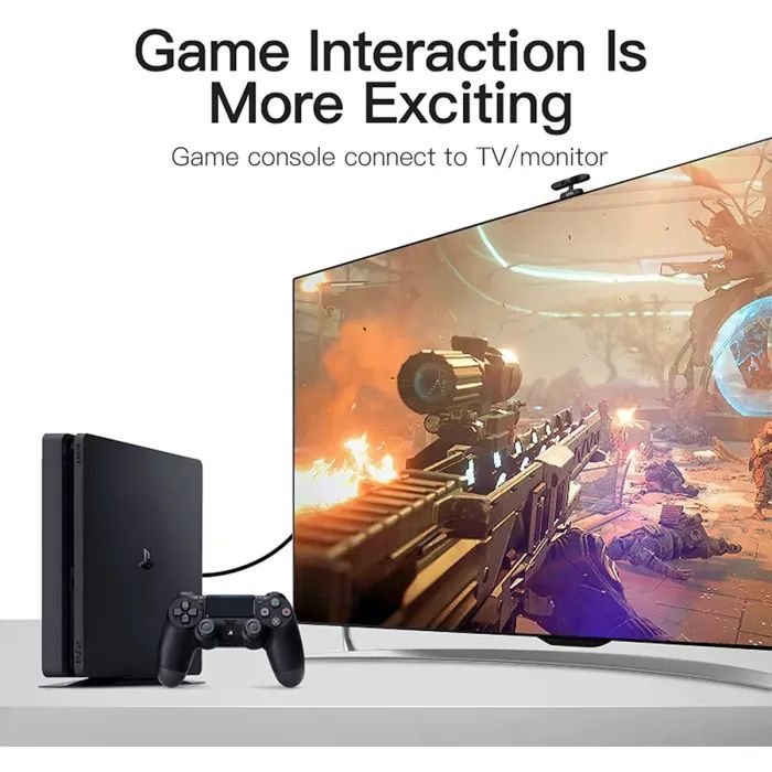 Кабель мультимедийный HDMI M to DVI M 2.0m 4K60Hz black Vention (ABFBH) изображение 4