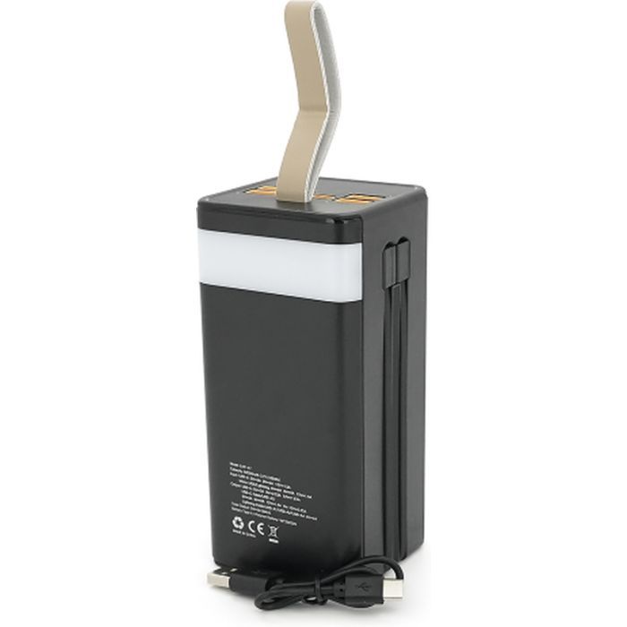 Батарея универсальная Linkage 50000mAh, Solar, 22.5W, cables Туре-С+Lighting, Black (LKP-47) изображение 4