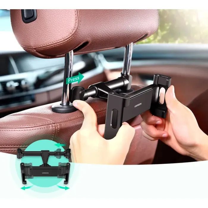 Универсальный автодержатель Ugreen LP160 Car Headrest Mount Holder Black (60108) изображение 5