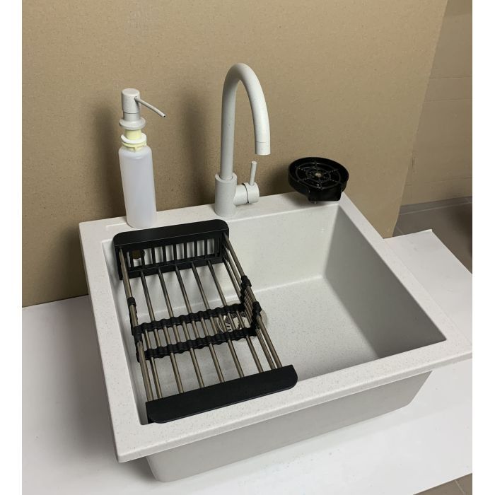 Мойка кухонная Adamant Univer Old stone + змішувач + дозатор + ополіскувач склянок + колан (4824296106610) изображение 2