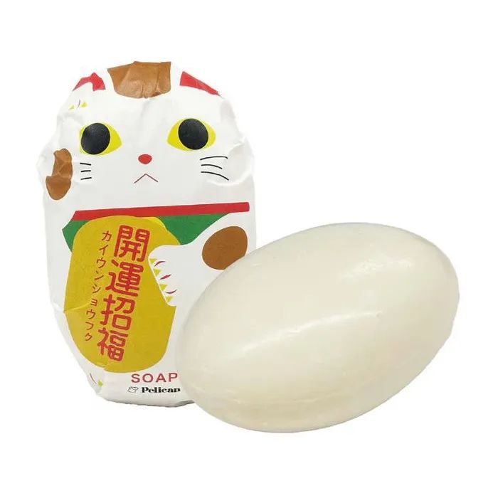 Твердое мыло Pelican Beckoning Cat Soap С ароматом зеленого чая "Манеки-неко" 180 г (4976631481890) изображение 2