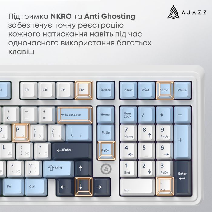 Клавіатура Ajazz AK980 MAX Magnetic Switch USB UA Black/Grey/Yellow (AK980-MAX-M-BGY) зображення 11