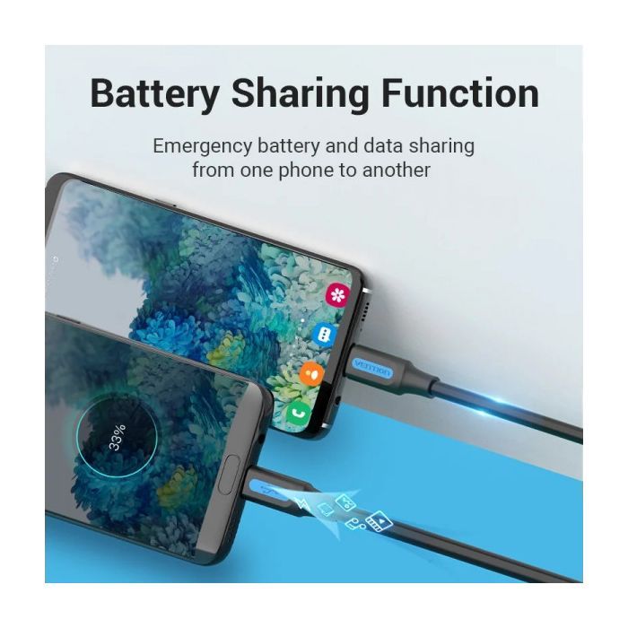 Дата кабель USB-C to Micro 5P 1.5m 10W black VENTION (COVBG) изображение 4