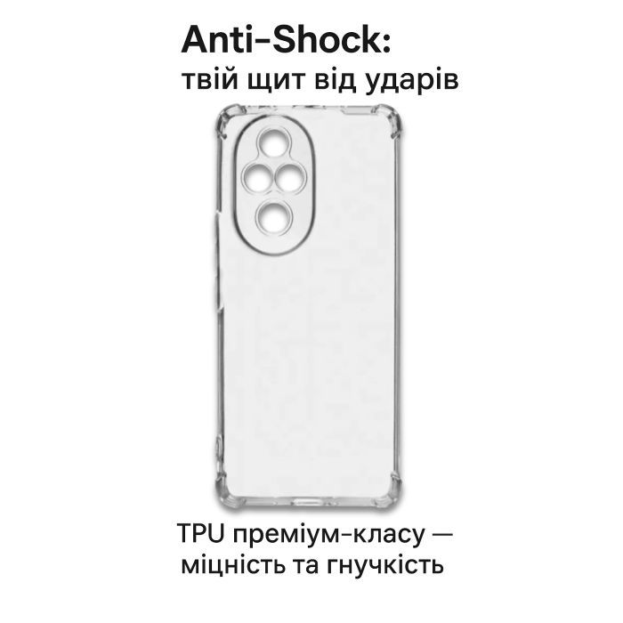 Чохол до мобільного телефона BeCover Anti-Shock Honor 200 Clear (714953) зображення 5