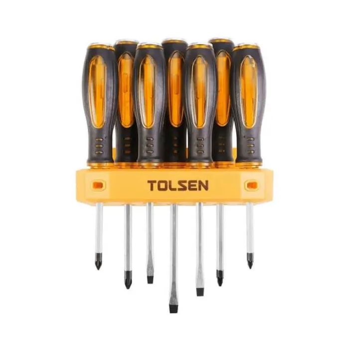 Отвертка Tolsen Профи ударная 7 шт, пластиковая полка (20195)