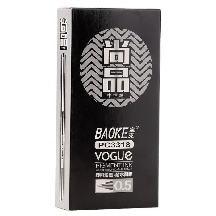 Ручка гелевая Baoke Vogue 0.5 мм, черная, 12 шт (PC3318-black) изображение 3