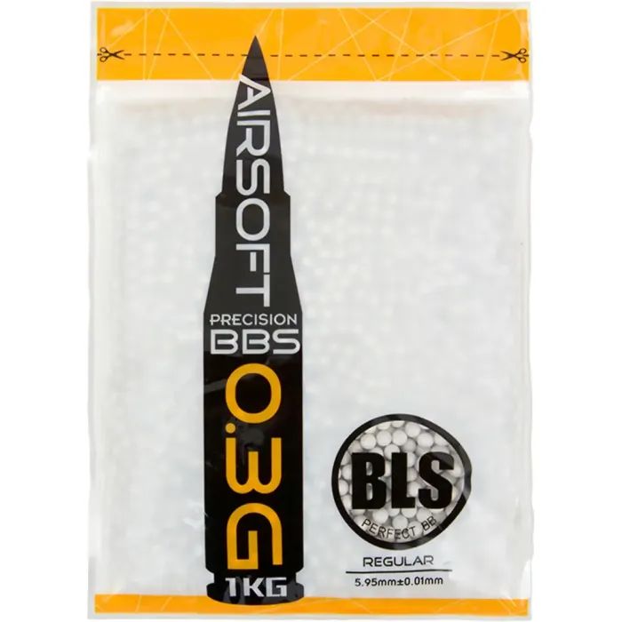 Страйкбольні кульки BLS Precision White 6 мм 0,3 г 1 кг (1928.00.07)