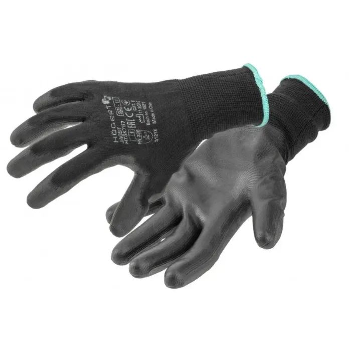 Захисні рукавиці Hoegert JAGST HT5K756-9 з поліуретановим покриттям чорні, 9 (HT5K756-9)