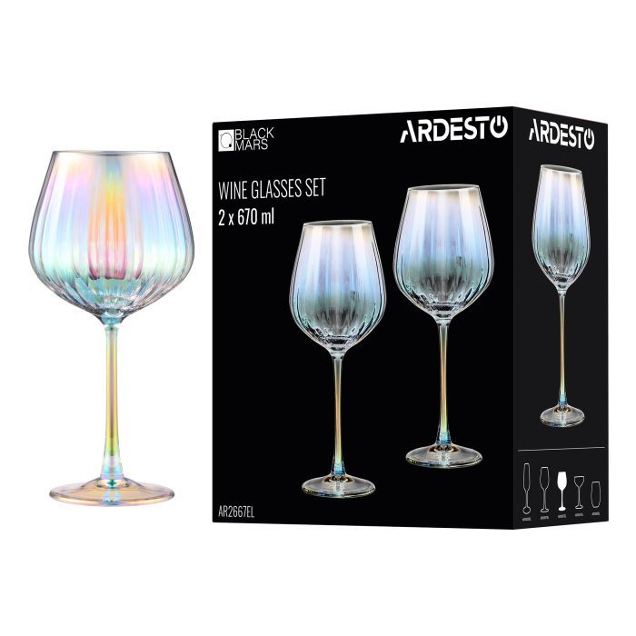 Набір келихів Ardesto Black Mars Zenith 310мл, 2шт, скло, прозорий (AR2631EL) зображення 3