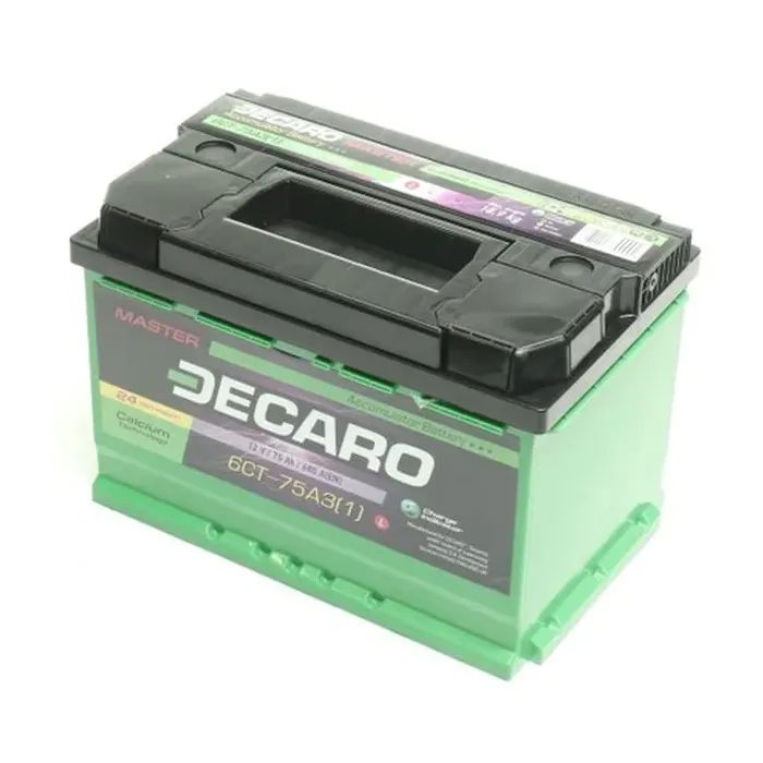 Аккумулятор автомобильный DECARO 75Ah-12v MASTER L, EN680 (6СТ-75 А3 (1) M)