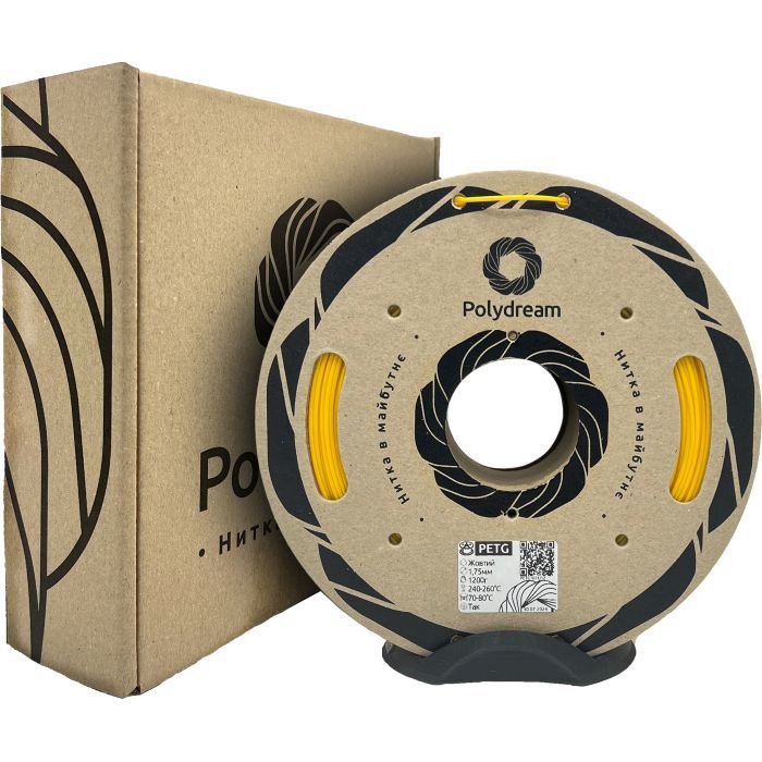 Пластик для 3D-принтера Polydream PETG 1,75mm 1,2кг Yellow (PETG1021/12) изображение 2