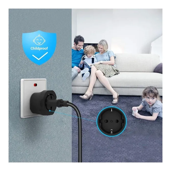 Переходник EU to UK 220V black Essager (ECTZH-YCC01-Z) изображение 7