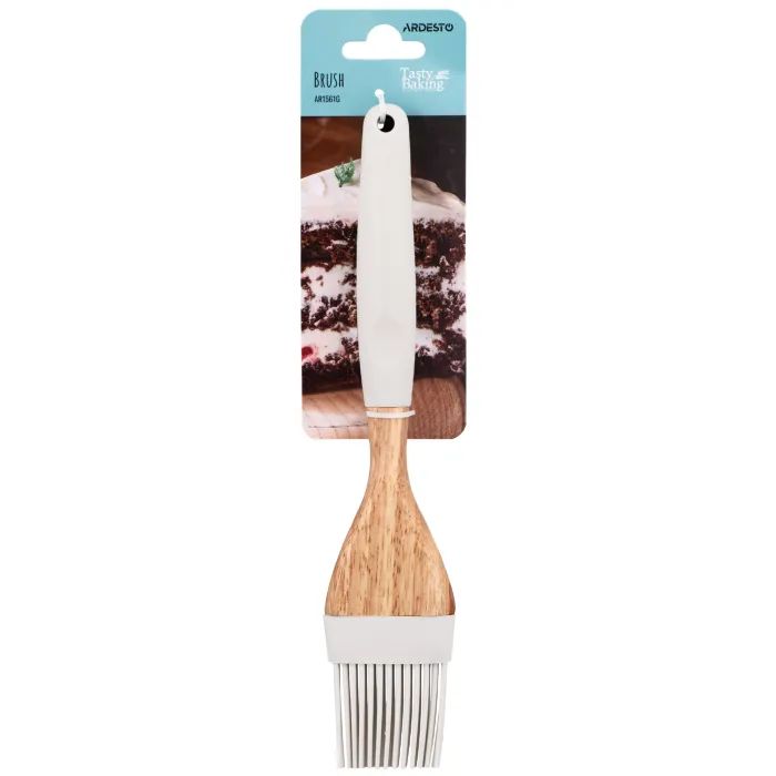 Пензлик кулінарний ARDESTO Tasty Baking, 22.3см, силікон, дерево, сірий світлий (AR1561G) зображення 2