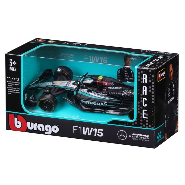 Масштабная модель автомобиля Bburago Автомодель - Mercedes-AMG F1 W15 Performance (2024), 1:43 (18-38208) изображение 7