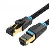 Патч-корд 3м, S/FTP cat 8 RJ-45 black Vention (IKGBI)