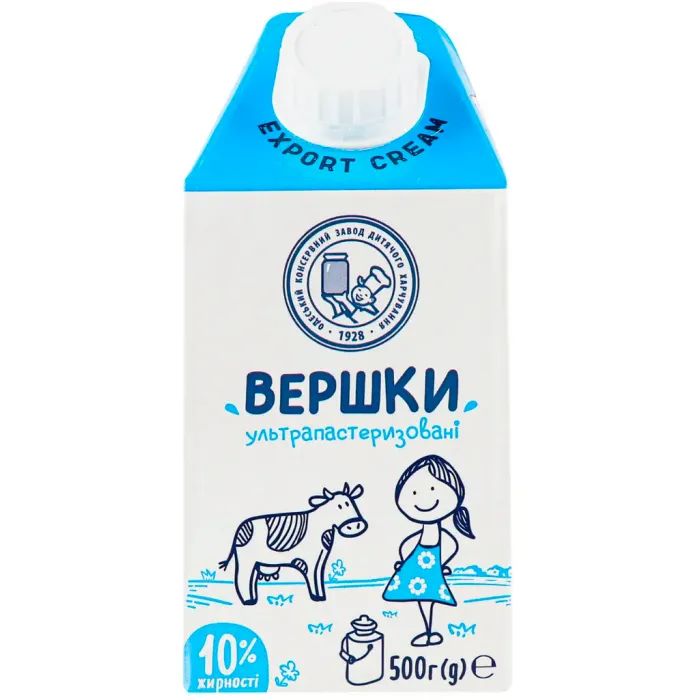 Сливки Наше молоко ультрапастеризовані 10% жиру 500 г (4820016254893)