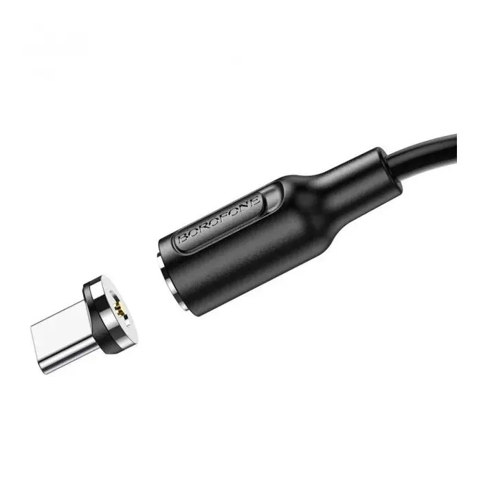 Дата кабель USB 2.0 AM to USB-C 1.0m 2.4A magnetic BX41 black BOROFONE (6931474738462) изображение 2