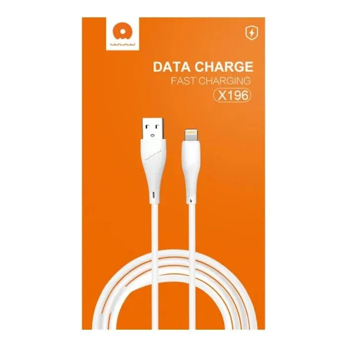 Дата кабель USB 2.0 AM to Lightning 1.0m 2.4A X196 white WUW (6972573335596) изображение 2