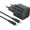 Зарядное устройство Acefast USB-C PD20W GaN + cable USB-C to USB-C black (6974316286509) изображение 2