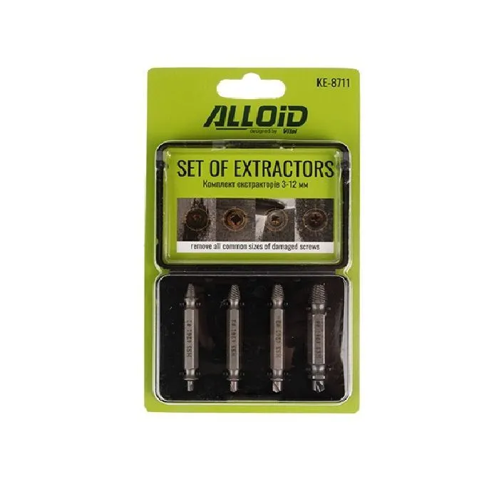 Екстрактор Alloid 3-12 мм., 4шт. (KE-8711)
