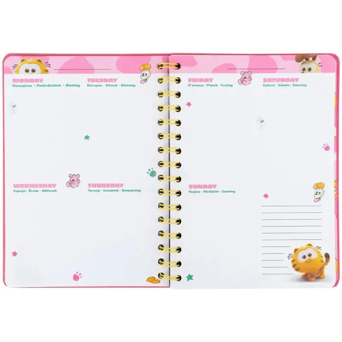 Тижневик Kite дитячий на спіралі Garfield, тверда обкладинка (GF25-438) зображення 3