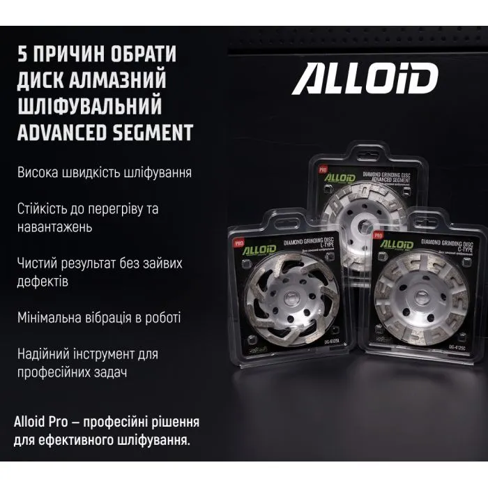 Круг зачистний Alloid Pro, алмазний, шліфувальний, Advanced Segment, 125мм (DG-3125AS) зображення 9
