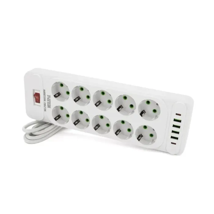 Сетевой фильтр питания Meilepai F35U, 10 роз EU, 4 USB, 2PD, 2м White (F35U-White)