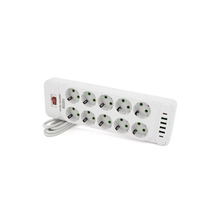 Сетевой фильтр питания Meilepai F35U, 10 роз EU, 4 USB, 2PD, 2м White (F35U-White) изображение 2