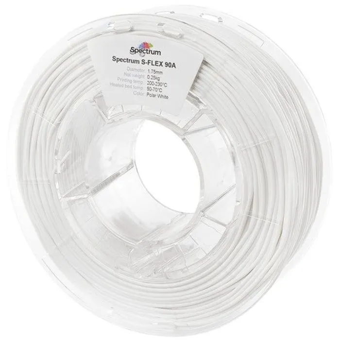 Пластик для 3D-принтера Spectrum S-Flex 90A 1.75mm 0.25kg WHITE, POLAR (80261)