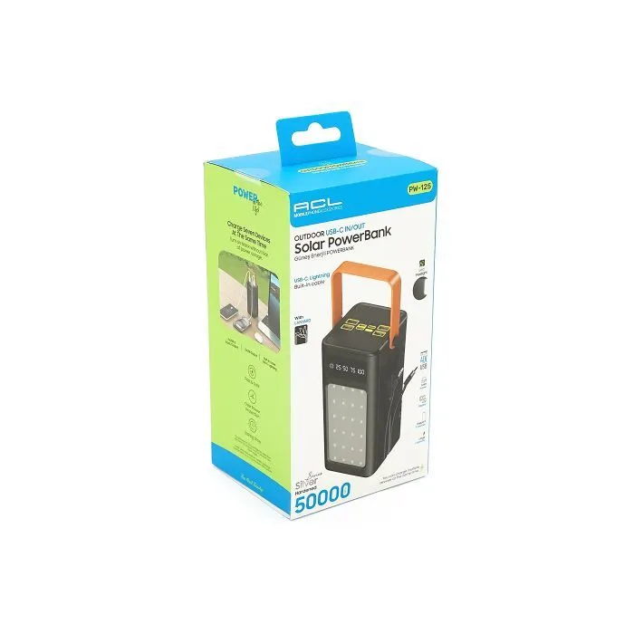 Батарея универсальная ACL 50000mAh, 22.5W, Flashlight (PW-125) изображение 7