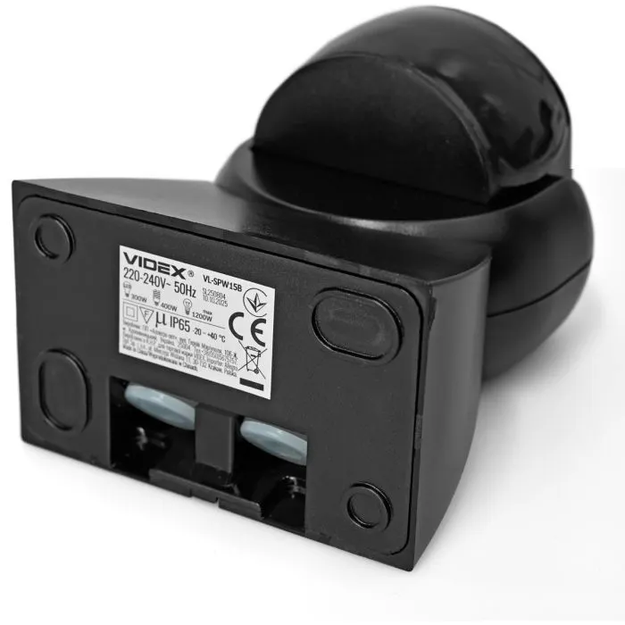Датчик руху Videx 220V 1200W IP65 інфрачервоний чорний (VL-SPW15B) зображення 6