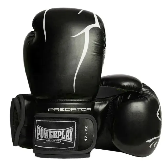 Боксерські рукавички PowerPlay 3018 Jaguar Чорні 16 унцій (PP_3018_16oz_Black)