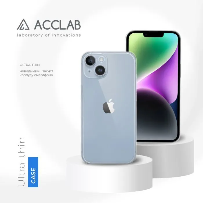 Чохол до мобільного телефона ACCLAB TPU Apple iPhone 14 Transparent (1283126553011) зображення 3