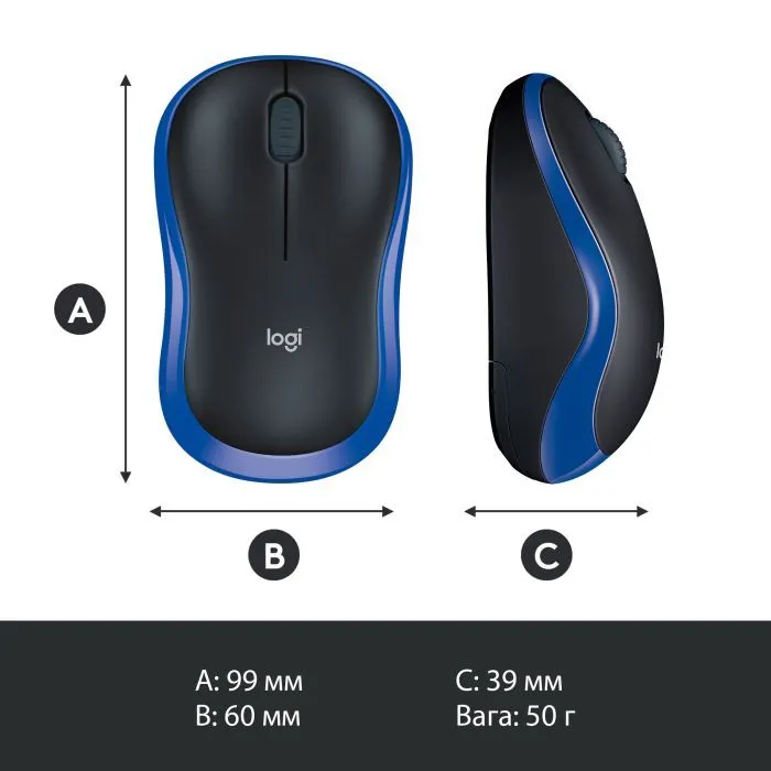 Мышка Logitech M185 blue (910-002239) изображение 9