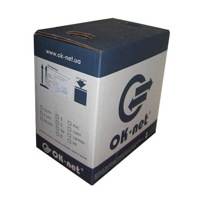 Кабель мережевий OK-Net UTP 500м cat.5, 2 пари (U/UTP-cat.5) (КПВ-ВП (100) 2*2*0,50 / 500) зображення 2