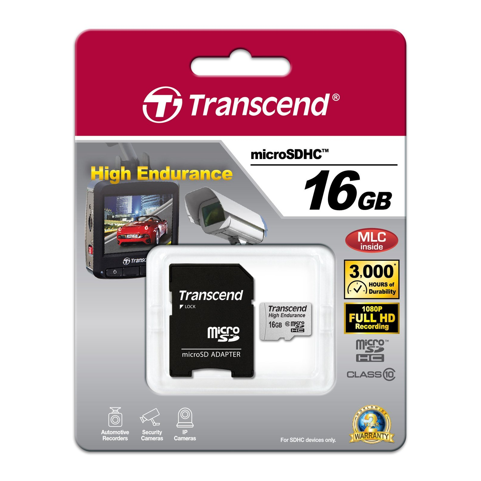 Карта пам'яті Transcend 16GB microSDHC Class 10 High Endurance (TS16GUSDHC10V) зображення 2